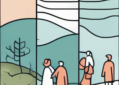 desert landscape with people